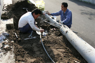 水道引き込み施工状況