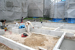 外観・耐圧盤布基礎施工1
