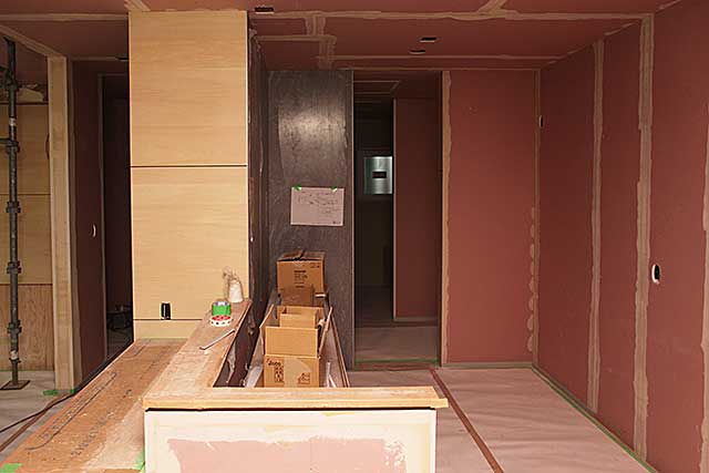 内部・キッチン下地施工