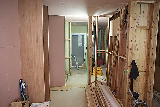 内部・キッチン下地施工