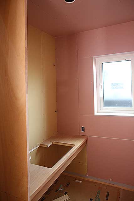 内部・洗面台下地施工