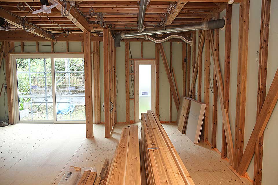 内部・キッチン周囲構造施工